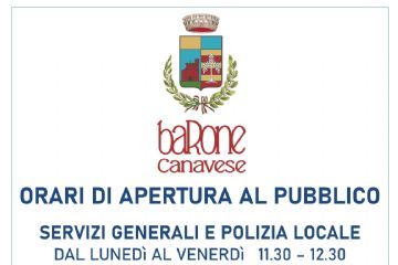 Orari di apertura al Pubblico